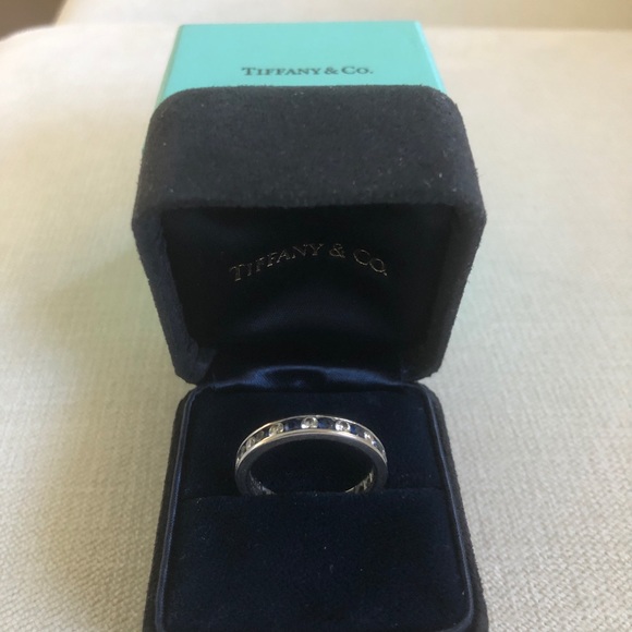Auth Tiffany & Co Sapphire diamond eternity band - Picture 7 of 11